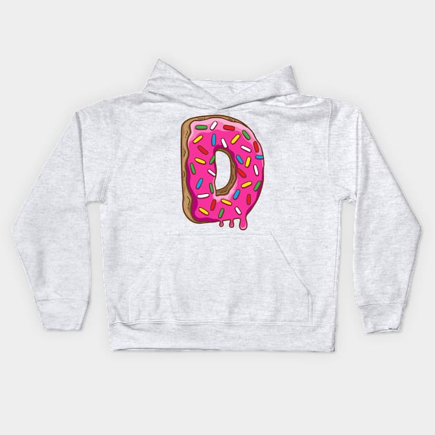 D is for Donut Kids Hoodie by Plushism